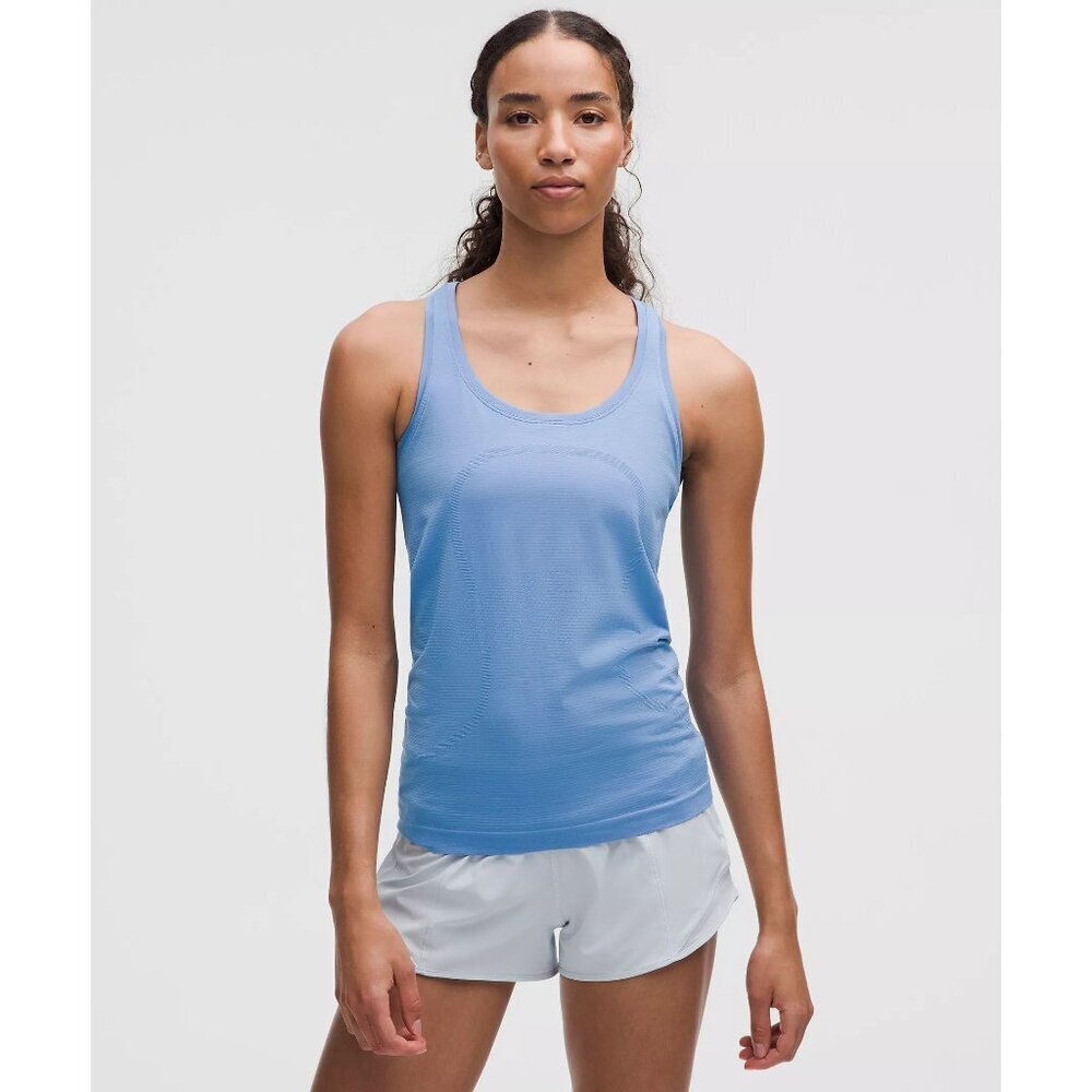 Swiftly Tech Racerback Tank Top 2.0 Hip Length - Pool Party